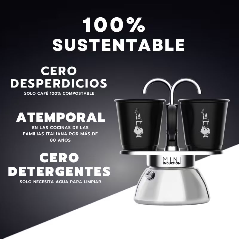Cafetera Mini Express Inducción con 2 tazas 100ml Bialetti