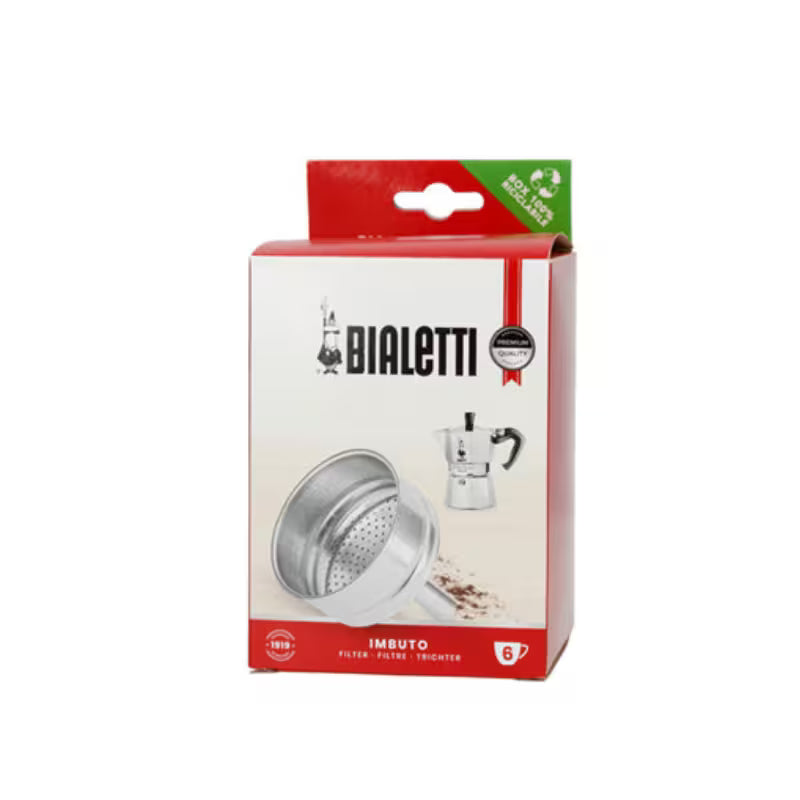 Repuesto de embudo-filtro Bialetti para moka de aluminio, 6 tazas