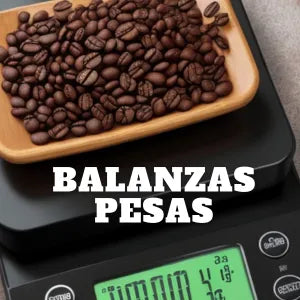 Pesas digitales con temporizador para barismo y preparación de café de precisión.