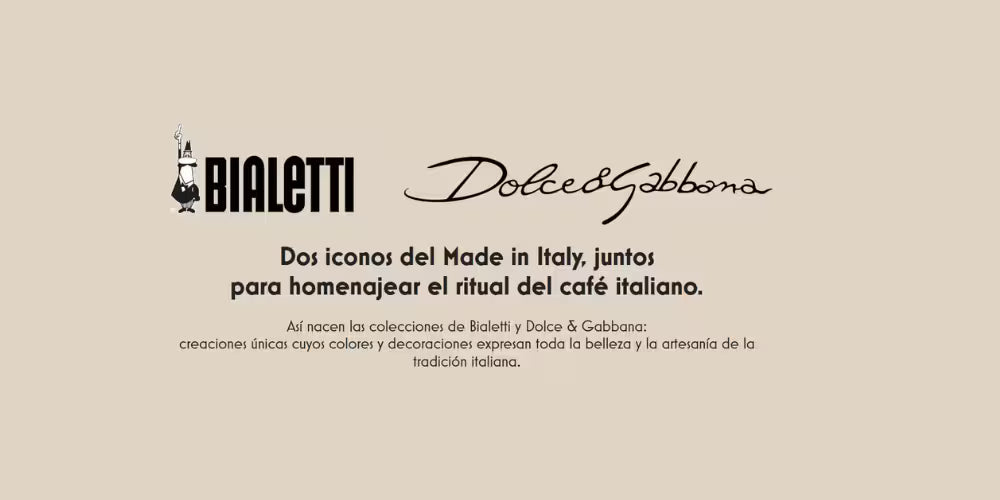 Cafeteras Italianas y accesorios Bialetti x Dolce & Gabbana con diseños icónicos italianos.