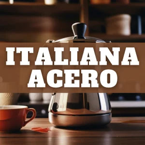 Cafeteras italianas de acero inoxidable resistentes para todo tipo de cocinas e inducción.