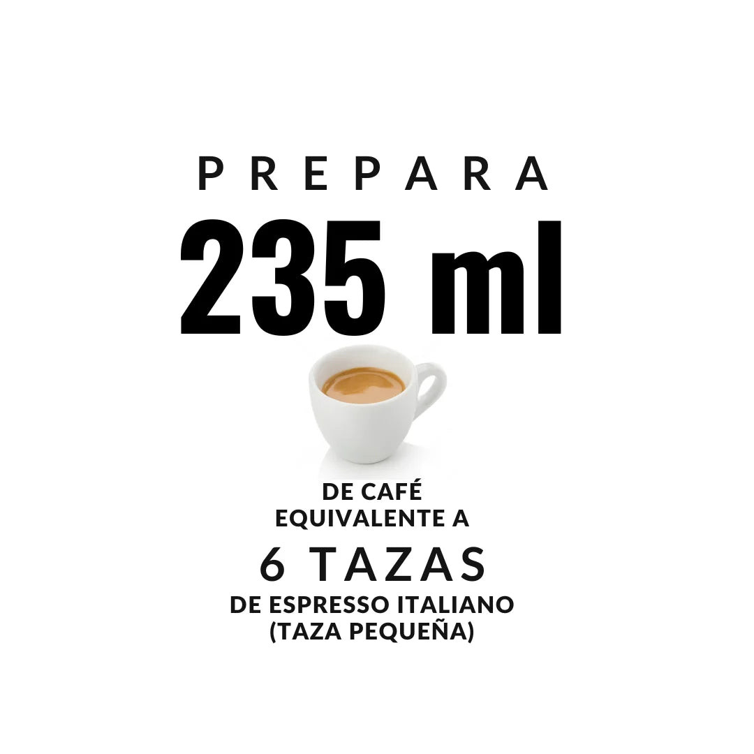 Prepara 235 ml de café equivalente a 6 tazas