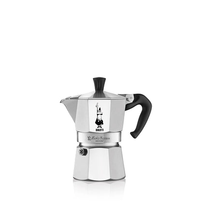 Cafetera moka Bialetti de aluminio con asa negra