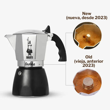 Repuesto embudo filtro Bialetti New Brikka metálico con malla perforada (vista comparativa)