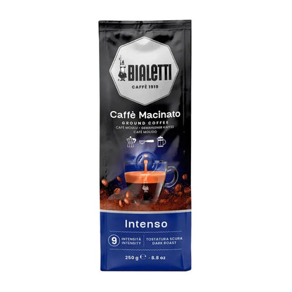 Bolsa de café molido Bialetti Intenso, 250 g, con emblema hexagonal