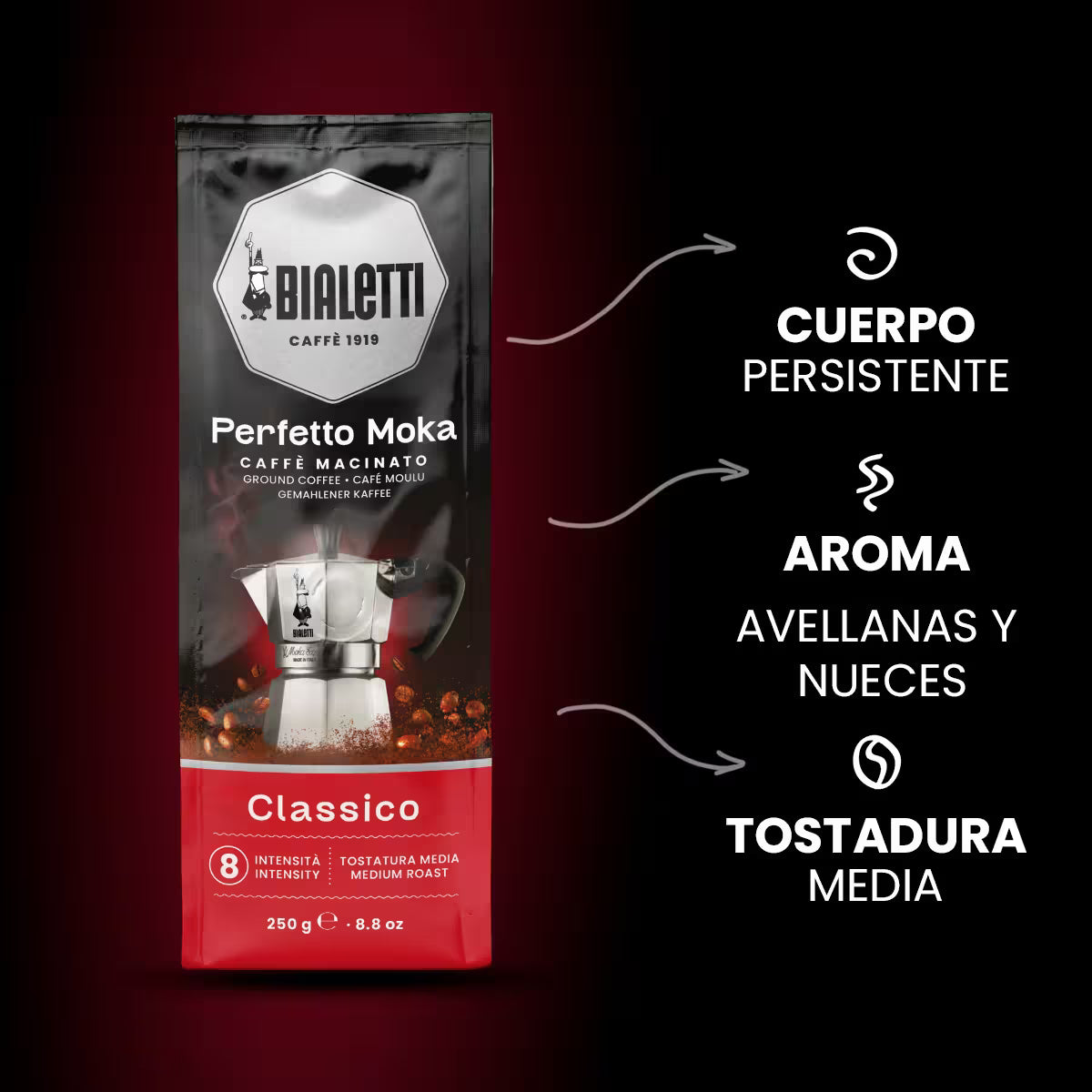 Café Molido Perfetto Moka Classico 250grs Bialetti