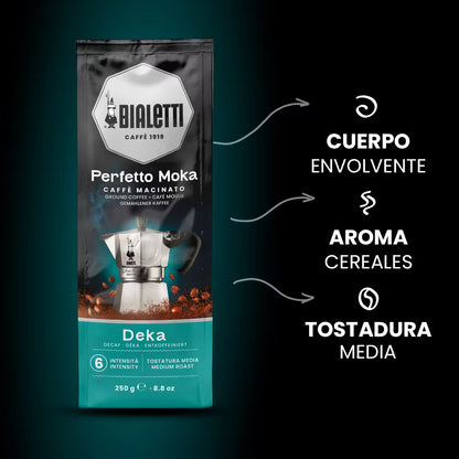 Perfil de café Bialetti Perfetto Moka Deka: cuerpo envolvente y tostadura media