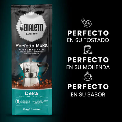 Perfil de café Bialetti Perfetto Moka Deka, “Perfecto” en tostado, molienda y sabor