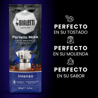 Perfil de Bialetti Perfecto Moka Intenso con mensajes de sabor