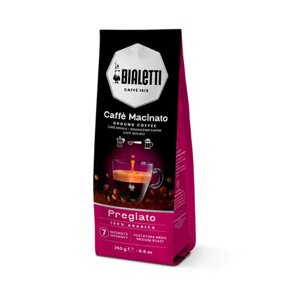 Bolsa de café molido Bialetti Pregiato Delicato 250 g, vista lateral