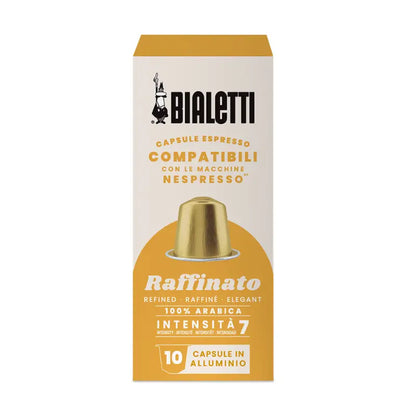 Caja de cápsulas de café Bialetti Raffinato compatibles con Nespresso, intensidad 7