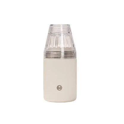 Cafetera portátil Timemore Crystal Eye 300 ml, cuerpo blanco y filtro de vidrio cónico