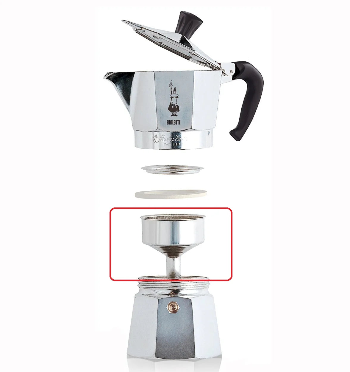 Repuesto Embudo Filtro Moka Bialetti Línea Aluminio