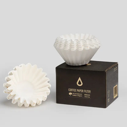 Juego de filtros de papel Timemore para B75: caja y filtros blancos en cono