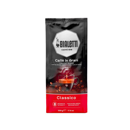 Bolsa de café en grano Bialetti Classico 500 g, color negro con franja roja