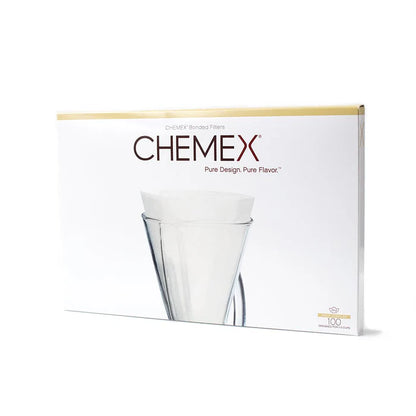 Paquete de filtros de papel Chemex blanco, caja con 100 unidades