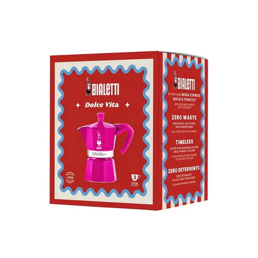 Cafetera Italiana Moka Express 3 Tazas 130ml Fucsia Bialetti
