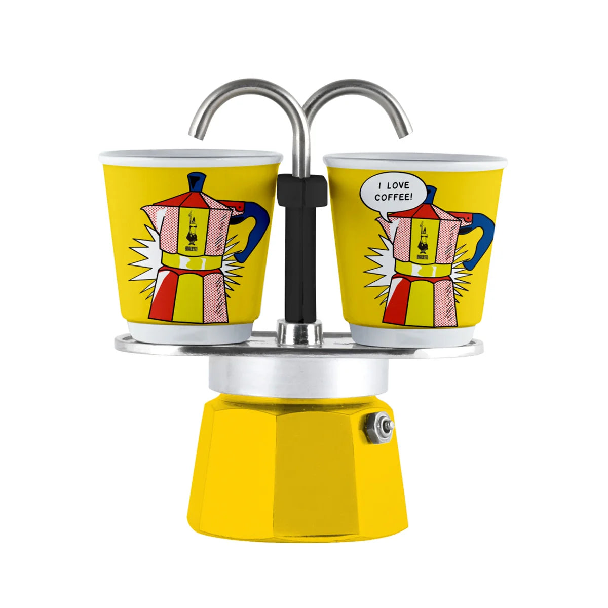 Cafetera Moka Mini Express 90ml con 2 Vasos Bialetti