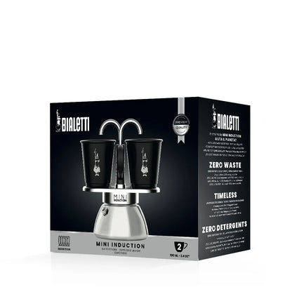 Caja de cafetera Mini Induction Bialetti con 2 tazas, embalaje