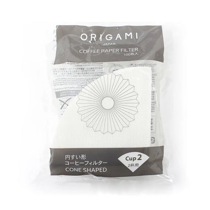 Paquete de filtros de papel Origami cono para 2 tazas, 100 unidades