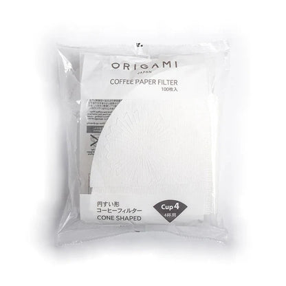 Paquete de filtros de papel Origami cono para 4 tazas, 100 unidades