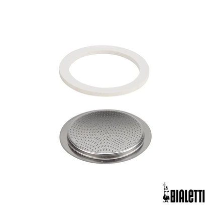 Anillo de junta de goma y filtro redondo perforado para cafetera moka