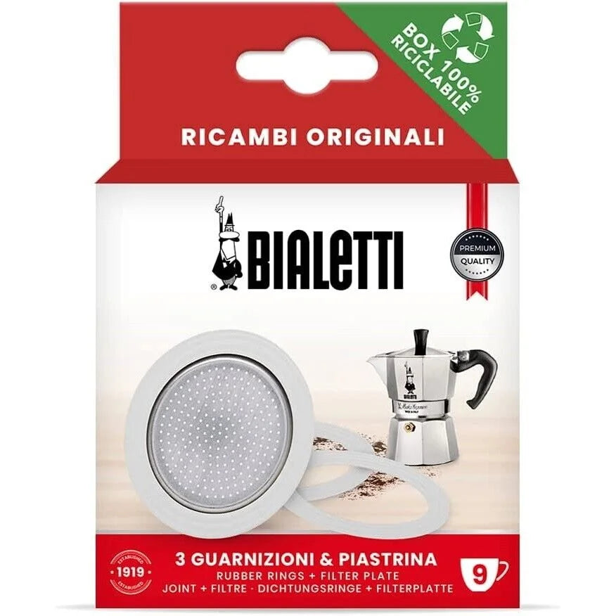 Repuesto Empaquetaduras y Filtro para Moka Bialetti Línea Aluminio