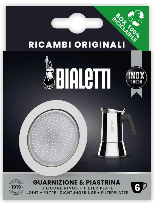 Repuesto Empaquetadura y Filtro para Moka Bialetti Línea Acero