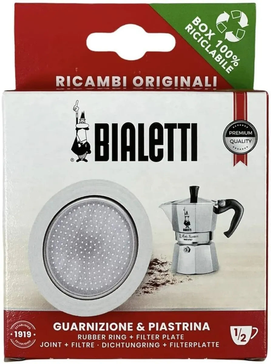 Repuesto Empaquetaduras y Filtro para Moka Bialetti Línea Aluminio