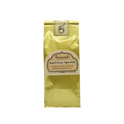 Bolsa de té negro sensorial Earl Grey Special, empaque dorado de 50 g