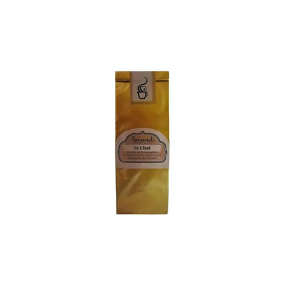 Bolsa de té negro sensorial Té Chai, empaque dorado de 50 g