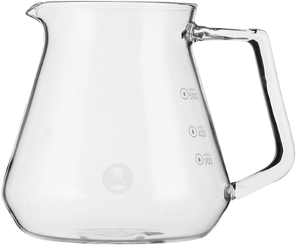 Jarra de café transparente Timemore de vidrio, con asa y escala de medición