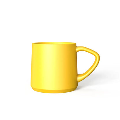 Taza de cerámica amarilla de 90 ml con asa y acabado mate