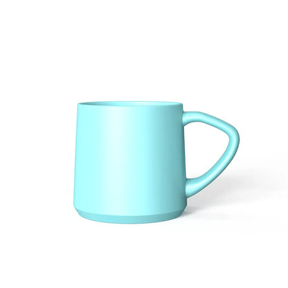 Taza de cerámica celeste de 90 ml con asa