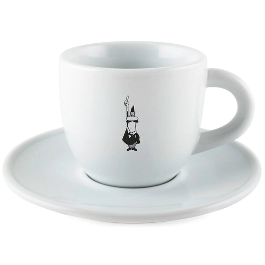 Taza con Plato de Porcelana para Capuchino Bialetti