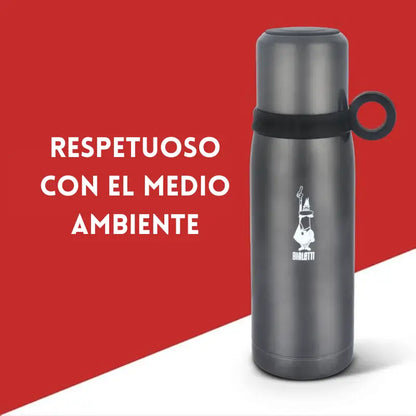 Termo térmico Bialetti rojo con tapa y anilla lateral, 460 ml.