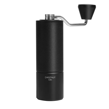 Molino de café Timemore Chestnut C2S negro, con tolva superior y manivela