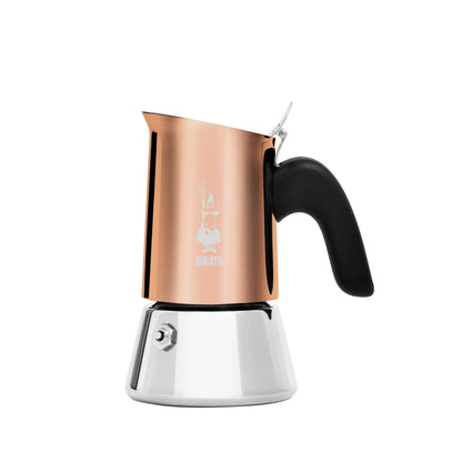 Cafetera italiana Bialetti Venus de acero cobre con mango negro y boquilla metálica