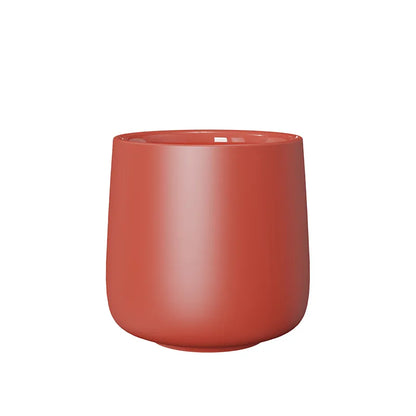 Vaso de cerámica rojo de doble pared, 150 ml, acabado liso mate.