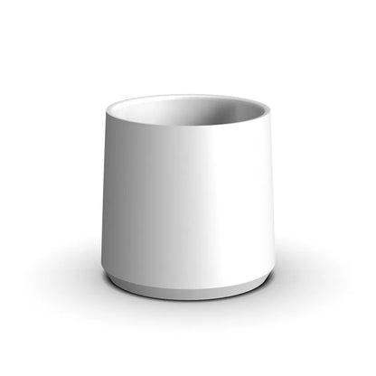 Vaso de café de cerámica blanco, forma cilíndrica