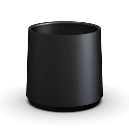Vaso de café de cerámica negro, forma cilíndrica