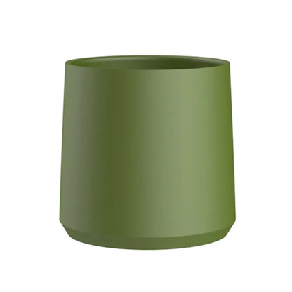 Vaso de café de cerámica verde, recipiente cilíndrico