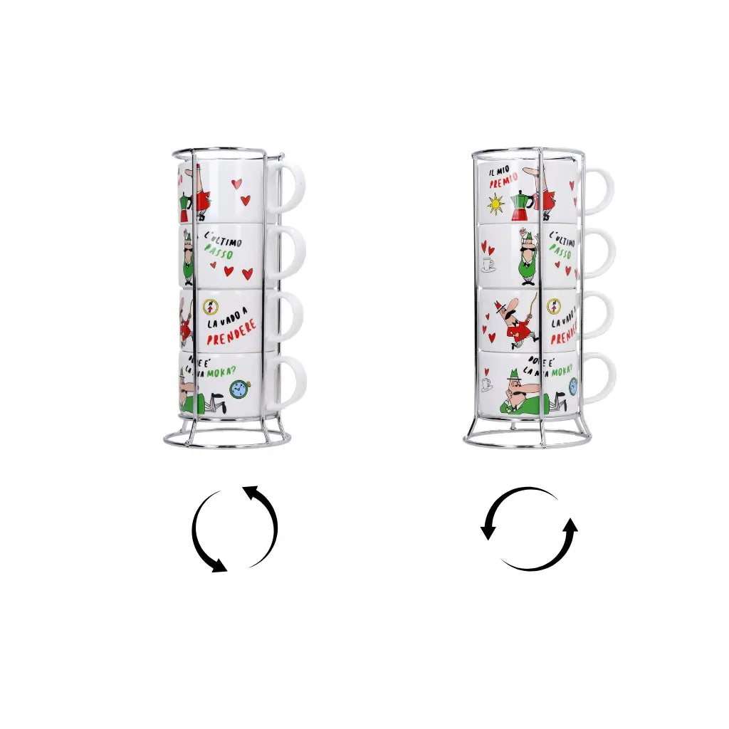 Set de 4 Tazas de Capuchino Serie Bialetti Italia