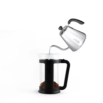 Prensa francesa Bialetti Smart negra con jarra de vidrio y émbolo, vertedor metálico
