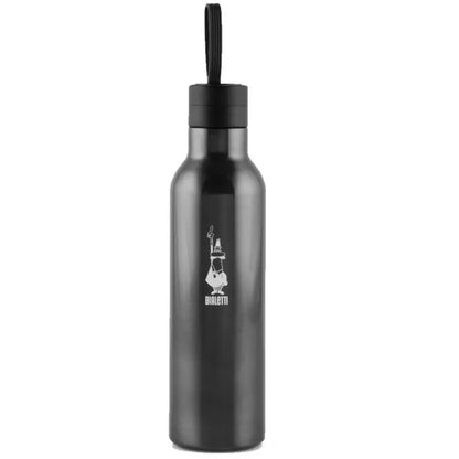 Botella térmica Bialetti 2GO gris oscuro con tapa negra y pajita
