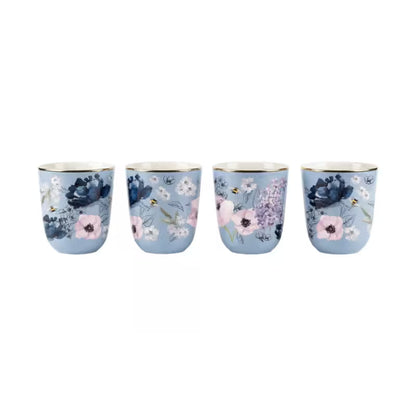 Set 4 Tazitas de Espresso 80ml Colección Bridgerton Bialetti con detalles dorados
