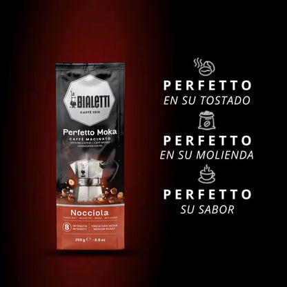 Perfil de café molido Bialetti Perfetto Moka Nocciola, 250 g, perfil de sabor