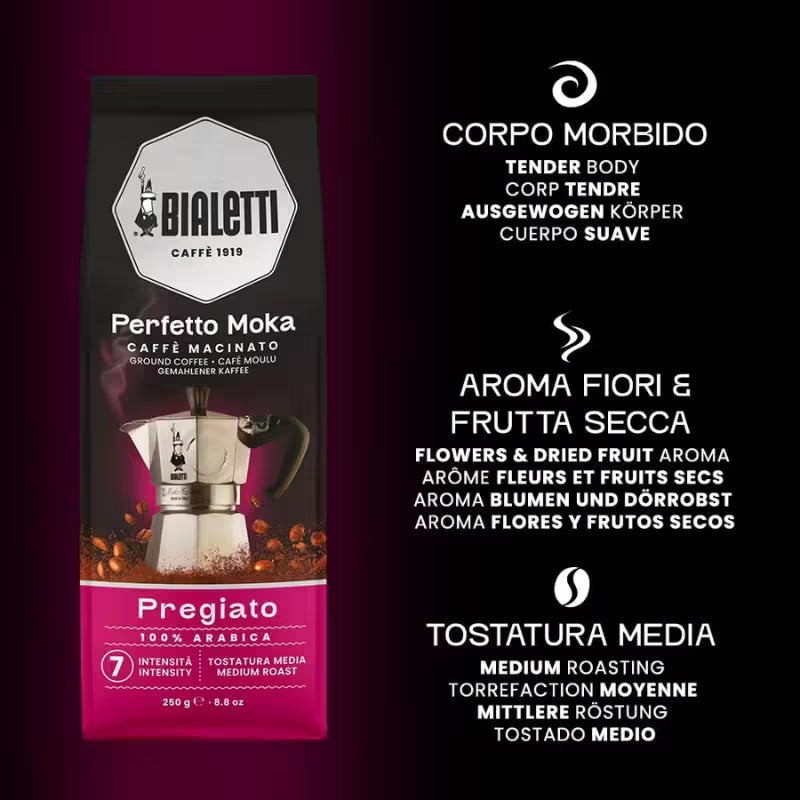 Café Molido Perfetto Moka Pregiato 250grs Bialetti