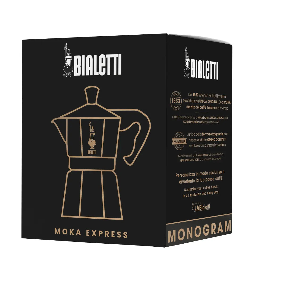 Cafetera Moka Express Monogram 3 Tazas 130ml Bialetti