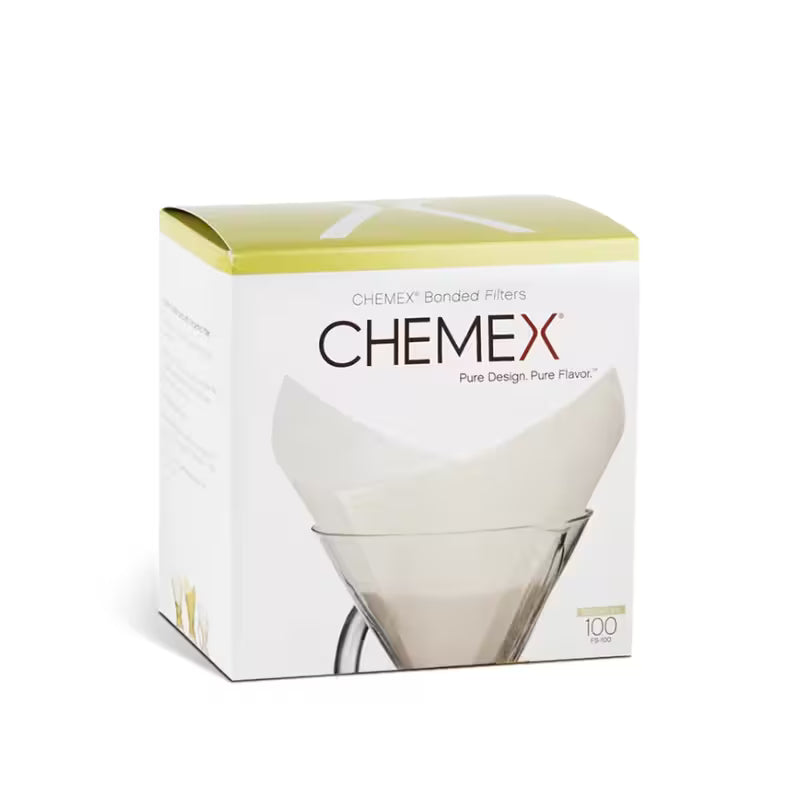 Caja de filtros de papel CHEMEX, blanco con franja verde, 100 unidades
